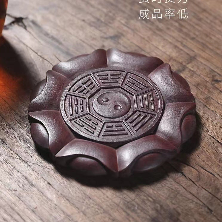 宜兴紫砂壶承直径11.5CM家用简约中式茶托盘创意手工茶摆件功夫茶具茶配件