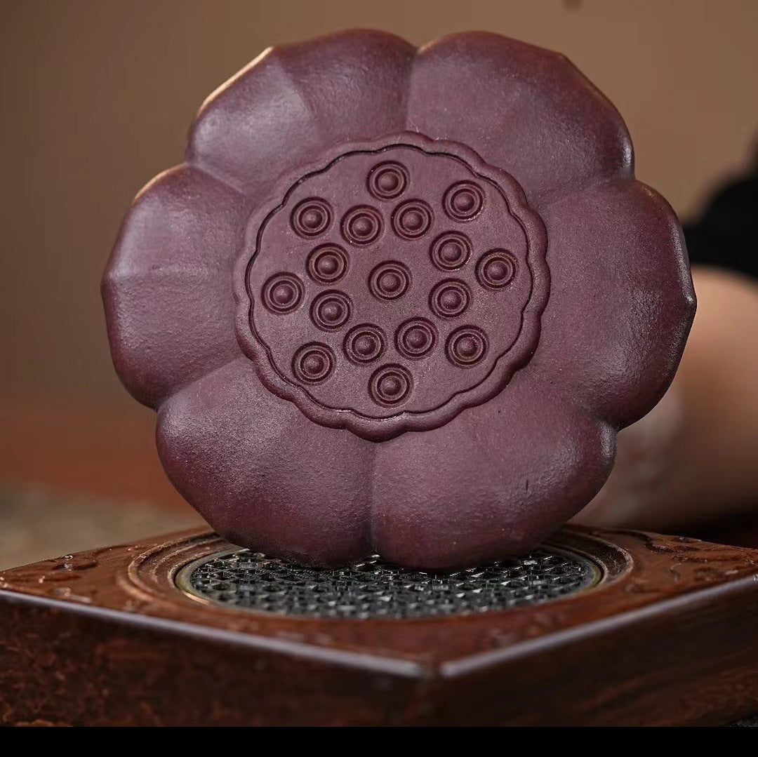 宜兴紫砂壶干泡台茶盘壶承茶海杯垫莲花壶承直径13.5CM水果盘茶具配件批发