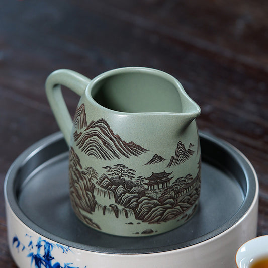 壶芝宴宜兴紫砂泡茶杯男士办公杯过滤水杯青花瓷杯子老陶