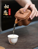 宜兴原矿紫砂160CC如意葫芦手抓壶分茶器泡茶杯茶具配件仿生公道杯盖碗