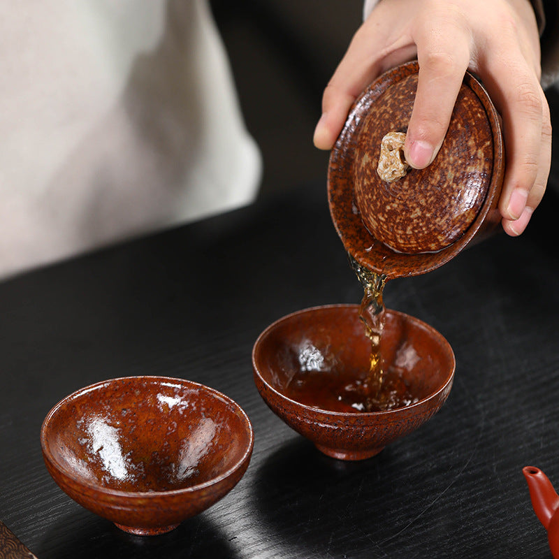 宜兴原矿紫砂主人杯茶杯90CC/70CC柴烧手工文人小口杯子茶碗盖碗茶具配件