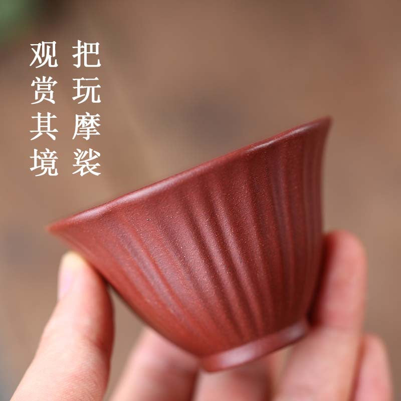 宜兴紫砂主人杯套组原矿五色泥料茶杯礼盒套装批发功夫茶品茗杯