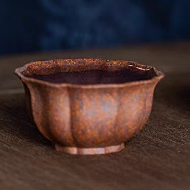 宜兴紫砂手抓壶龙骨金砂盖碗180CC复古手工茶具套装创意茶具一体莲蓬