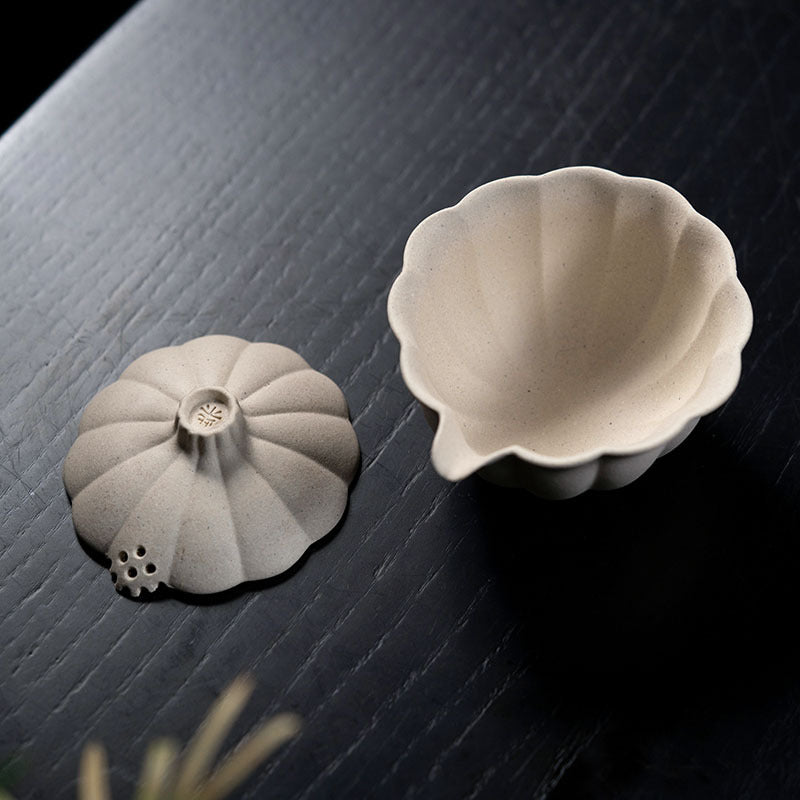 紫砂菊蕾盖碗三才碗200CC原矿白玉段泥茶具办公杯手工茶具壶