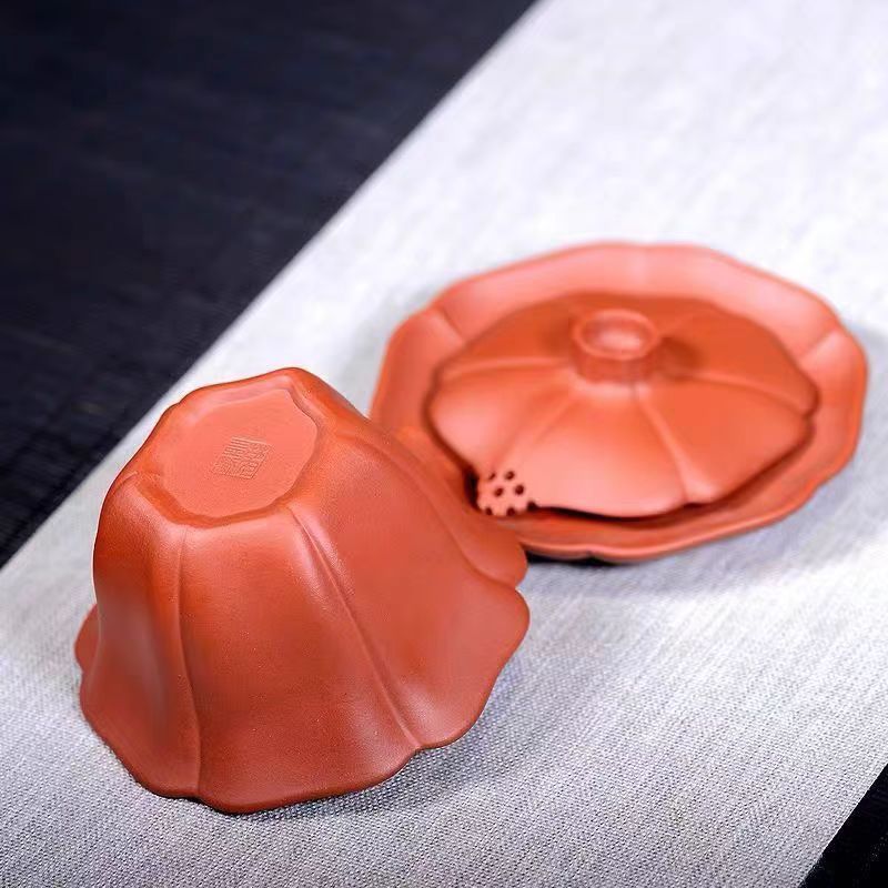 宜兴紫砂盖碗纯手工紫砂160CC三才盖碗泡茶碗功夫盖碗单个盖碗茶壶