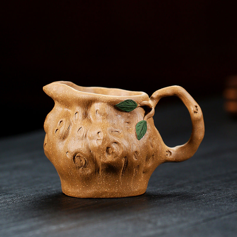 宜兴原矿紫砂树桩公道杯160CC全手工分茶器功夫茶具茶壶配件仿生器段泥