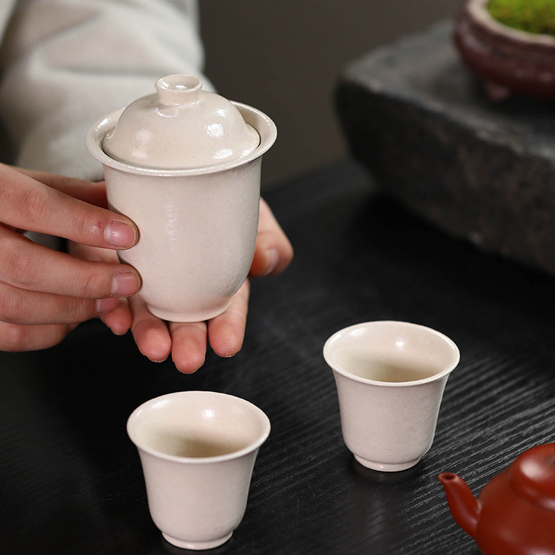 宜兴紫砂壶140CC/50CC茶杯冰裂釉盖碗主人杯品茗杯茶盏分茶器陶瓷茶具套装