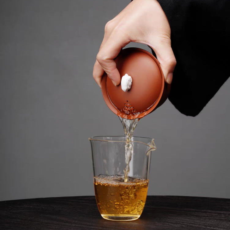 宜兴原矿紫砂杯泡茶杯二才玉兔盖碗120毫升