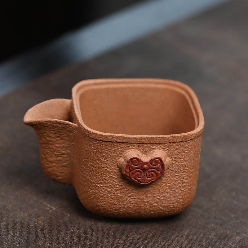 宜兴原矿紫砂160CC如意葫芦手抓壶分茶器泡茶杯茶具配件仿生公道杯盖碗