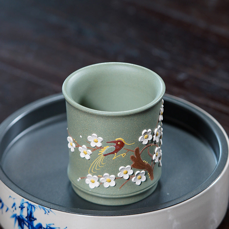 壶芝宴宜兴紫砂茶杯家用茶具办公室功夫主人杯手工制作