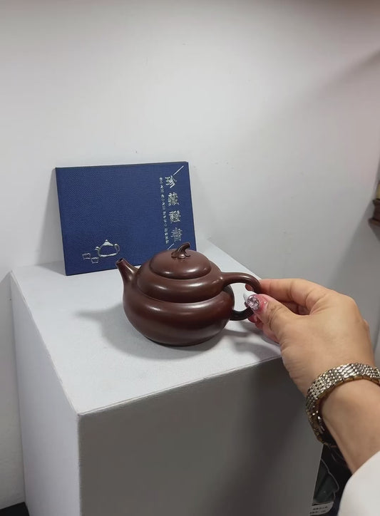 这泥真润泥【葫芦壶】薄胎很轻 极品文革老紫泥·容量 220cc