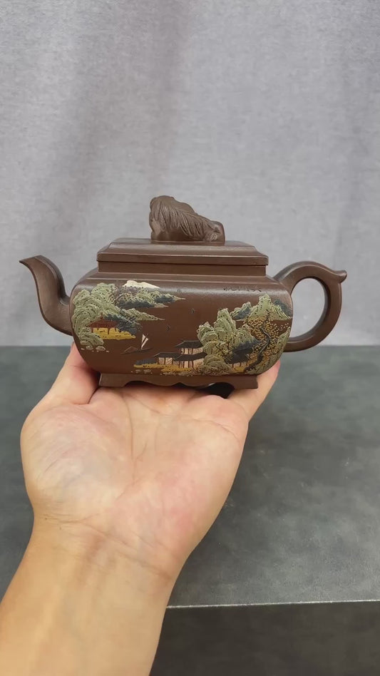 原矿极品老紫泥·380cc程辉大师《盛世唐狮》收藏级重器