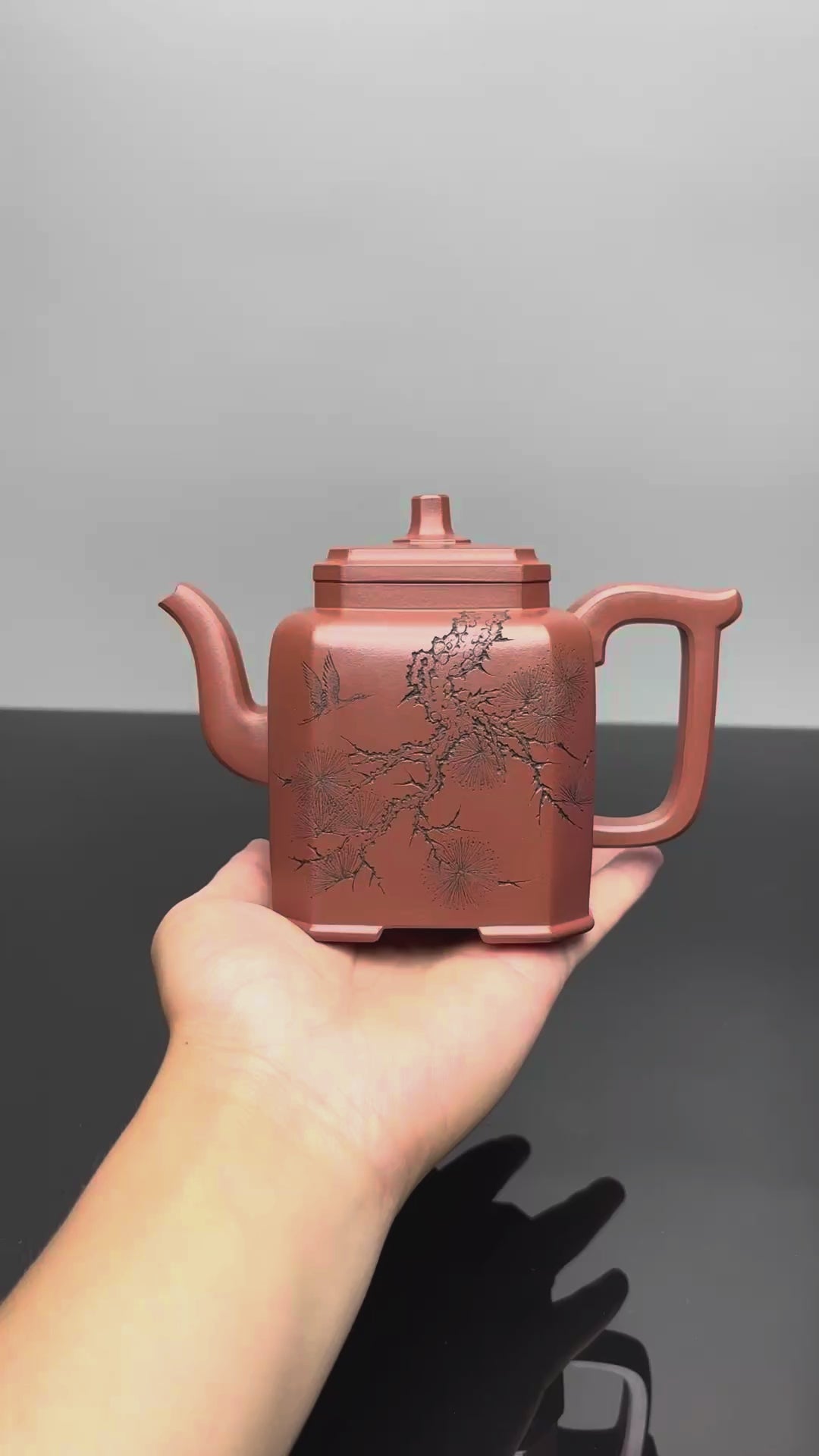 【重器藏品】江建翔大师高徒·杜益君高端系列·松鹤延年《福鼎八方》原矿优质底槽青·500cc大品