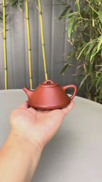 范泽锋大师高徒·省大师邱爽紫砂潜力重器【子冶石瓢壶】原矿优质粗砂朱泥·170cc - ZishaTeapotChina