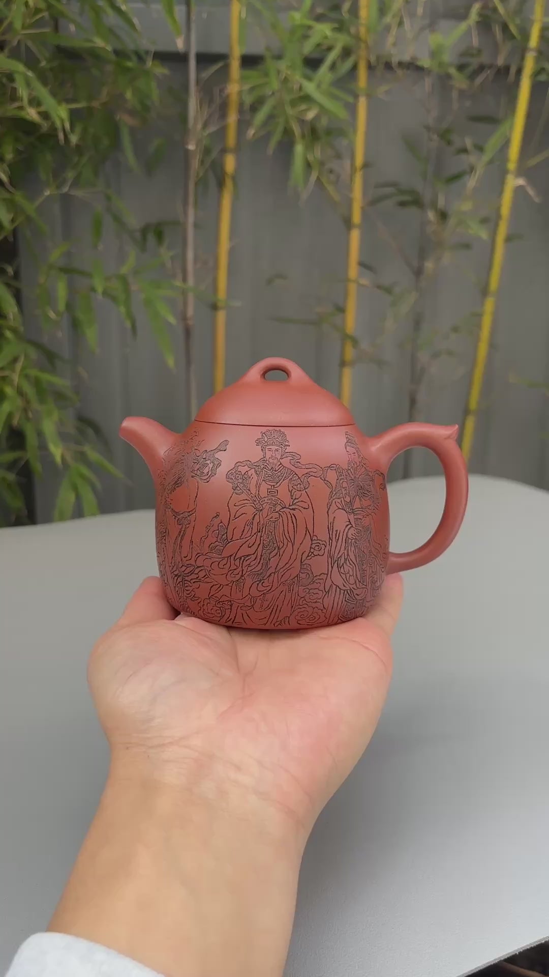 邱爽～邱玉林双大师联袂紫砂重器【秦权·五路财神】原矿优质底槽清·350cc