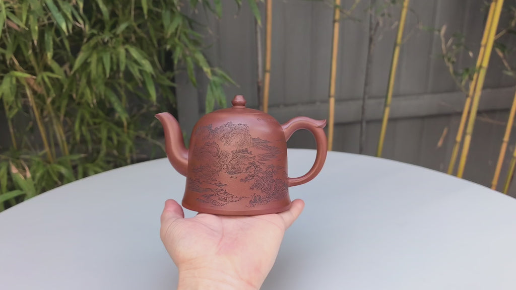 新品❤️实拍，宏林山水·冠绝紫砂｜陈宏林大师传世巅峰臻品【观心承福壶】原矿极品底槽清·480cc