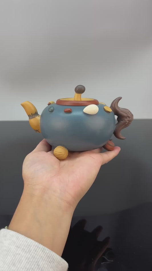 双省大师高建芳佳作《 百果套组》收藏精品重器原矿极品蒋蓉绿泥·400cc