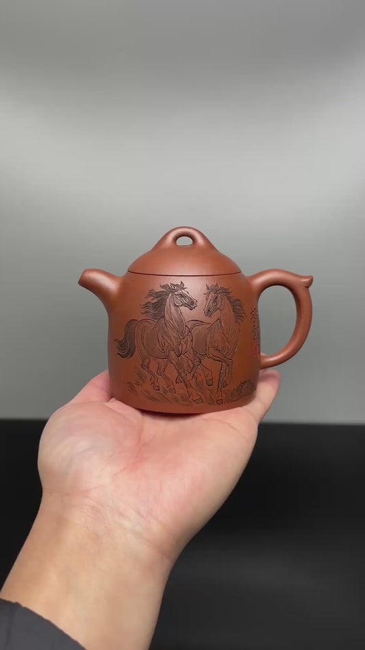 杨喜雨🐴马年新品【中华神刀·刀笔传魂】紫砂界陶刻圣手艺术臻品《秦权壶》原矿极品底槽清·260cc