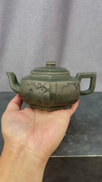 程辉大师 紫砂界功勋级领军人物·典藏臻品《六方雪华壶》原矿极品景舟绿泥·350cc