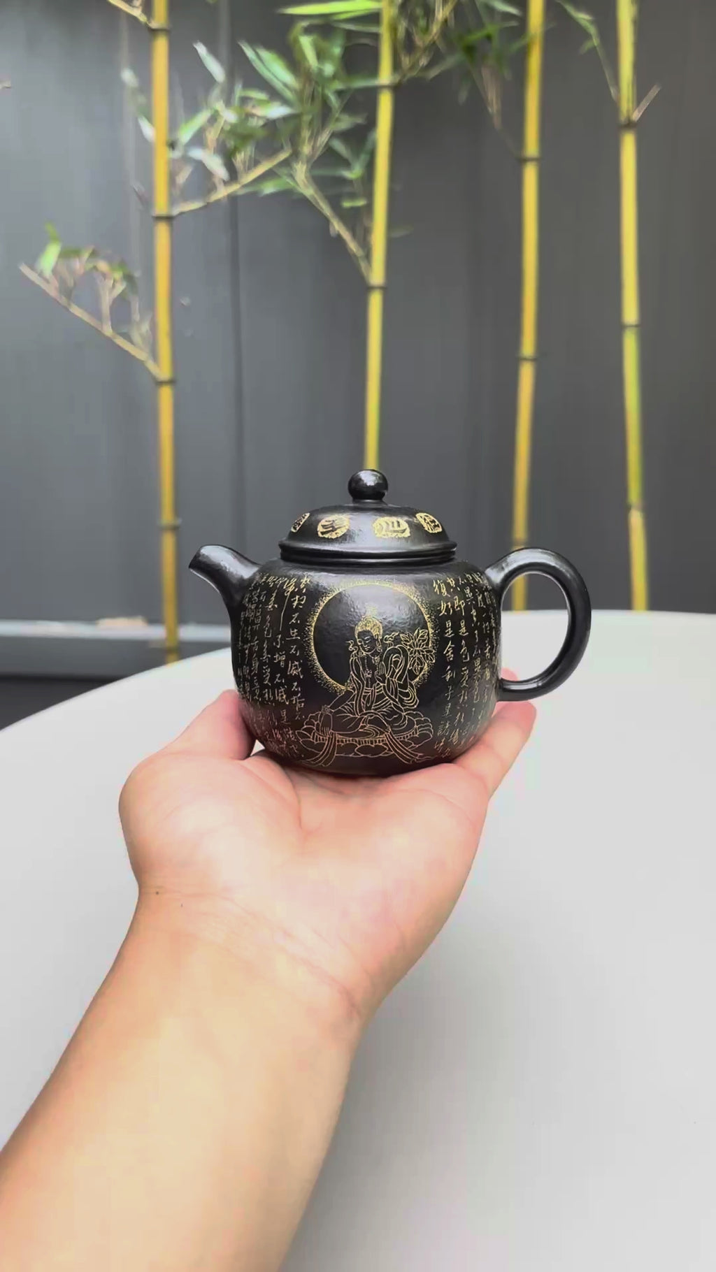 一器藏心经·紫砂纳万福｜郑求标大师｜双心经至尊藏品《匏尊壶》原矿极品朱泥还原烧·260cc