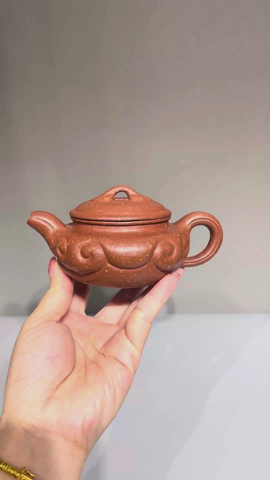 范泽锋高徒·省大师邱爽紫砂潜力重器【仿古如意壶】原矿极品降坡泥·150cc（小品）