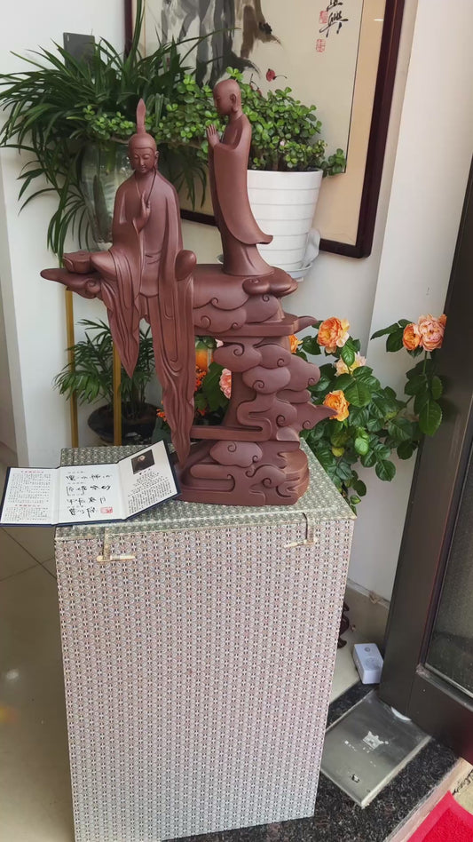 【紫砂雕塑云水禅心 】名家精品 紫砂茶宠雕塑摆件 原矿紫泥