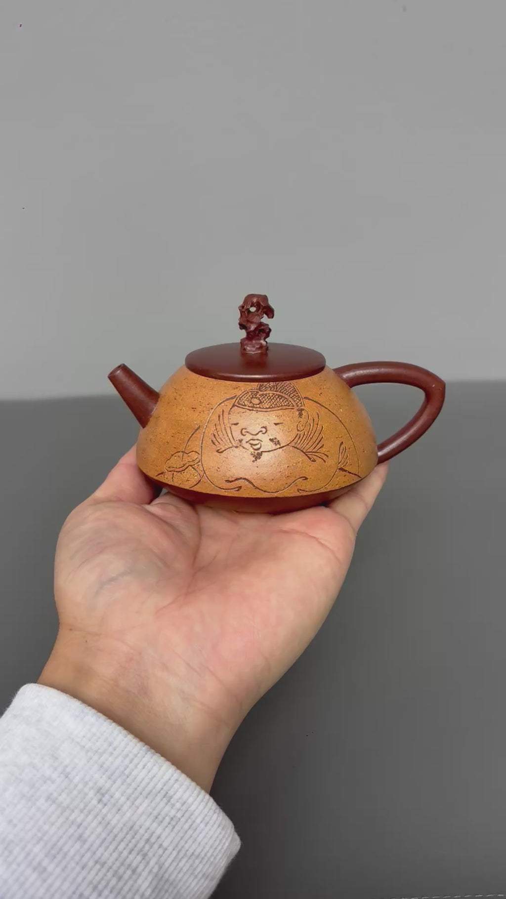 新品藏界臻选·石韵天成紫砂太湖石巨匠·刘文科（云植）新品《顽石壶》原矿底槽清粉浆·200cc
