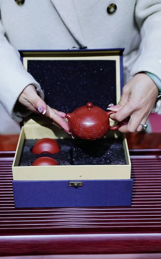 旅行壶套装【梅花西施乳套组】原矿大红袍 一壶二杯 壶200cc小杯45cc