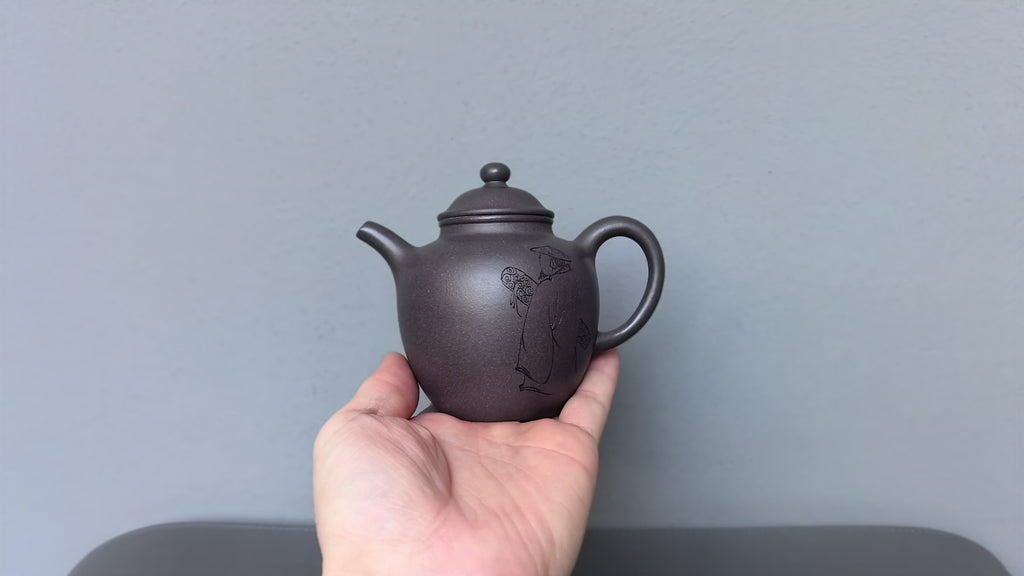 省大师吴培林高徒·工艺师王雅丽制【 橄榄壶 】原矿大水潭天青泥·180cc12