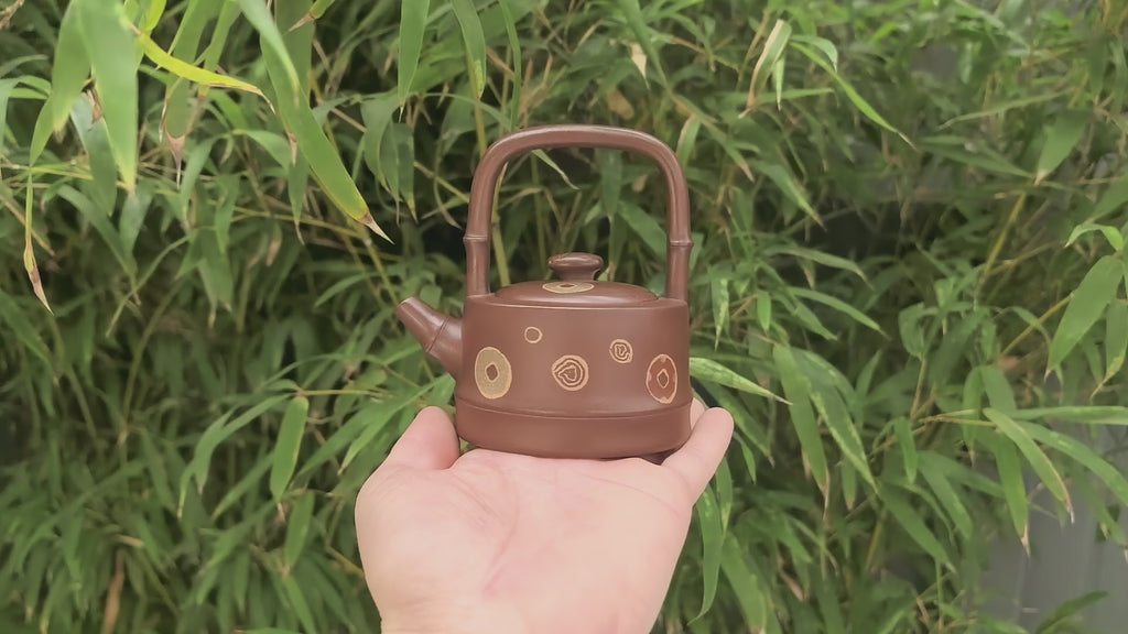 范泽锋高徒·省大师邱爽紫砂潜力重器【节节高升提梁】原矿优质老紫泥·180cc