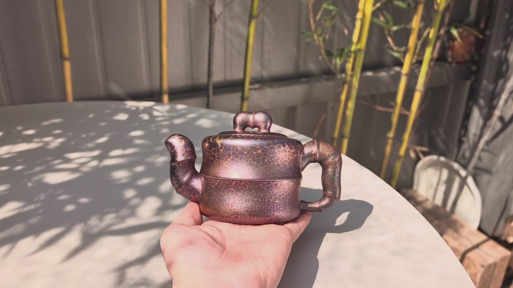范泽锋大师高徒·省大师邱爽紫砂潜力重器【步步高升壶】原矿优质本山绿泥·330cc（紫晶贝壳烧）