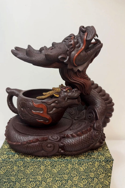 茶宠茶漏【龙🐲抬头+公道】 这么好做工的紫砂 大摆件 + 龙公道杯