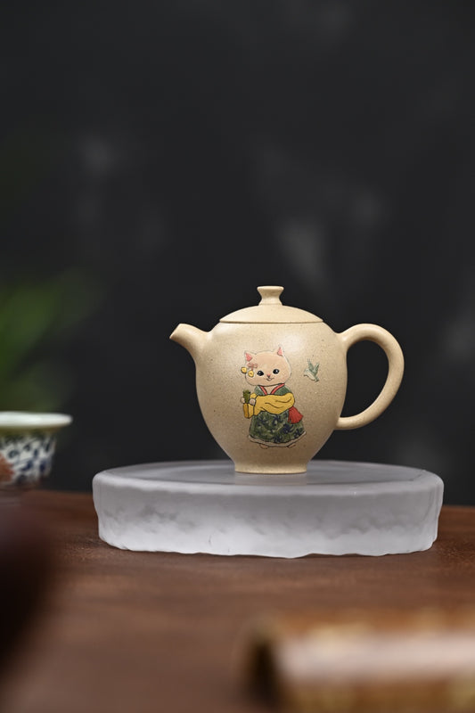 特惠· 『怀隐』 泥绘·本山绿·容量180cc·7孔出水·内推网孔·王老师