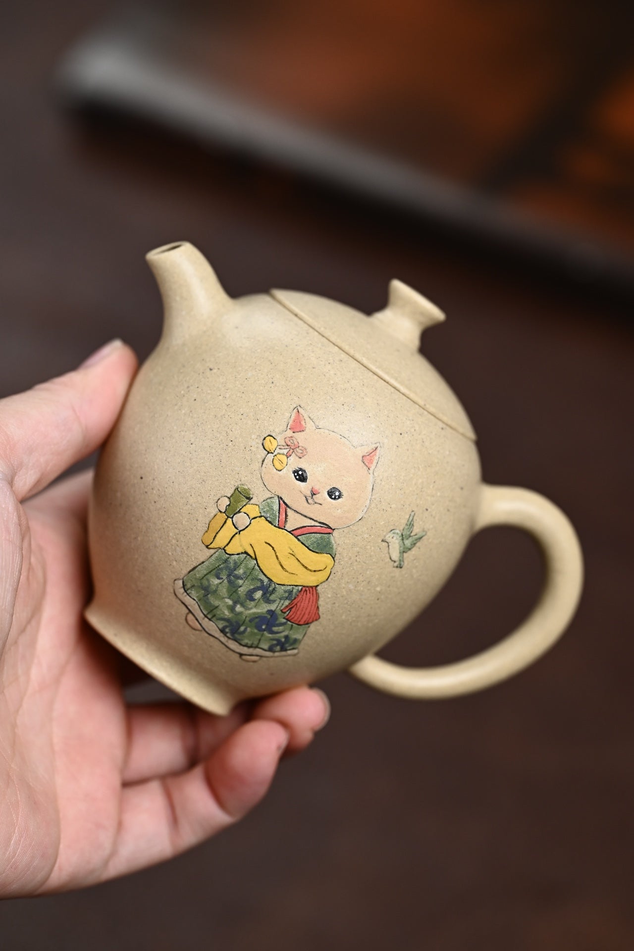 特惠· 『怀隐』 泥绘·本山绿·容量180cc·7孔出水·内推网孔·王老师