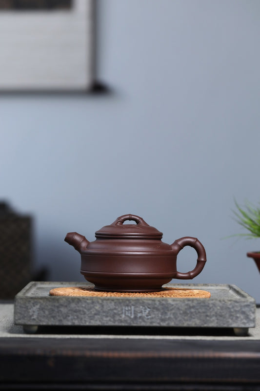 【双线竹鼓】 范俊华 （国家级工艺美术师） 原矿紫泥