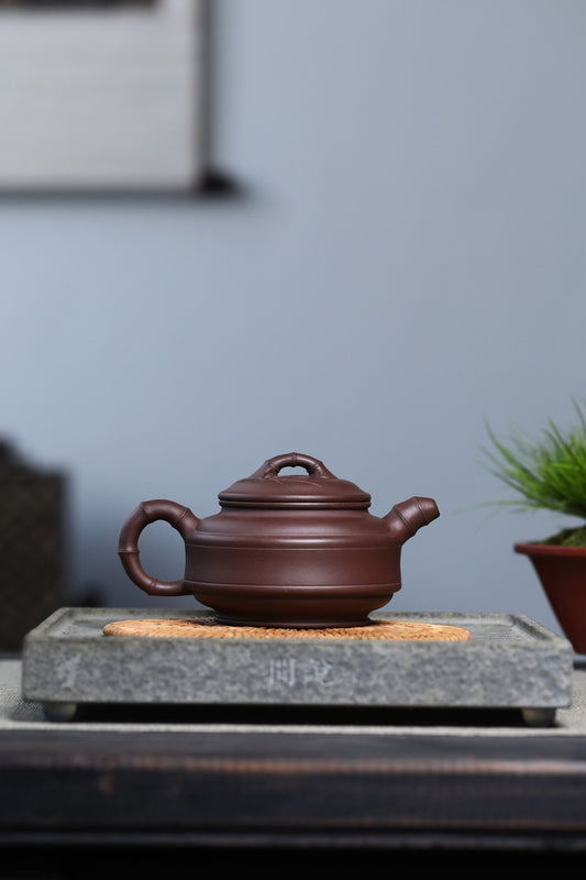 【双线竹鼓】 范俊华 （国家级工艺美术师） 原矿紫泥
