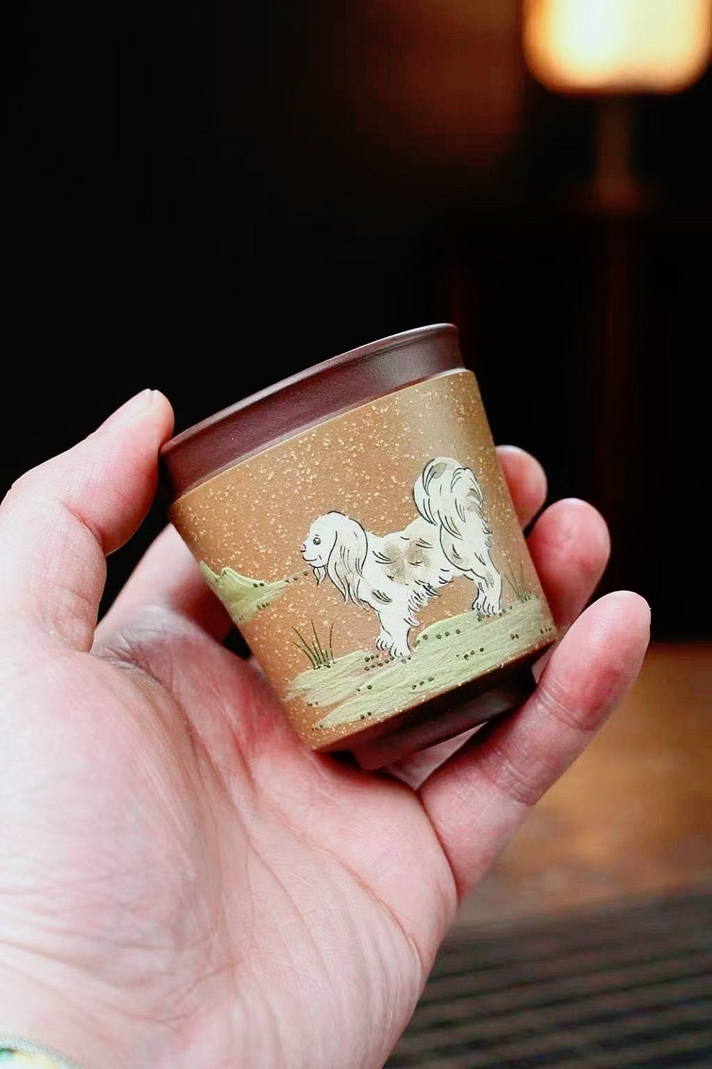 【十二生肖粉浆套装主人杯】泥绘主人杯优选原矿老紫泥