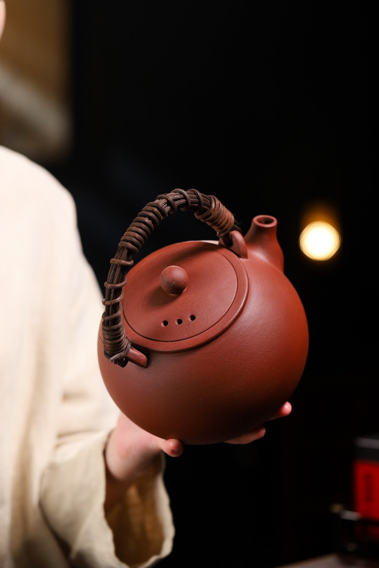 紫砂养生【藤把煮茶壶】1500cc煮茶壶明火电陶炉煤气灶都可烧