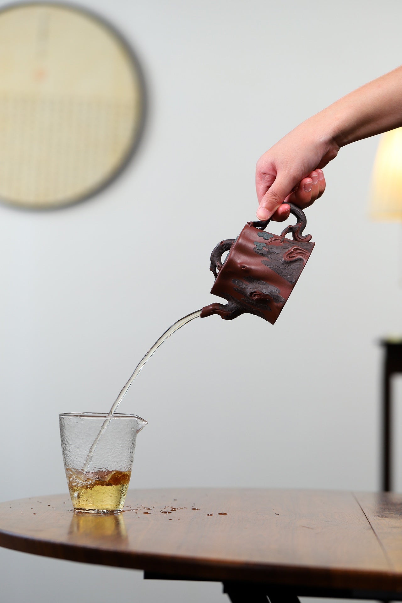 花器精品【松桩套组】原矿家藏紫泥 朱晨阳（国家工艺美术师）245cc·7孔出水小杯100cc