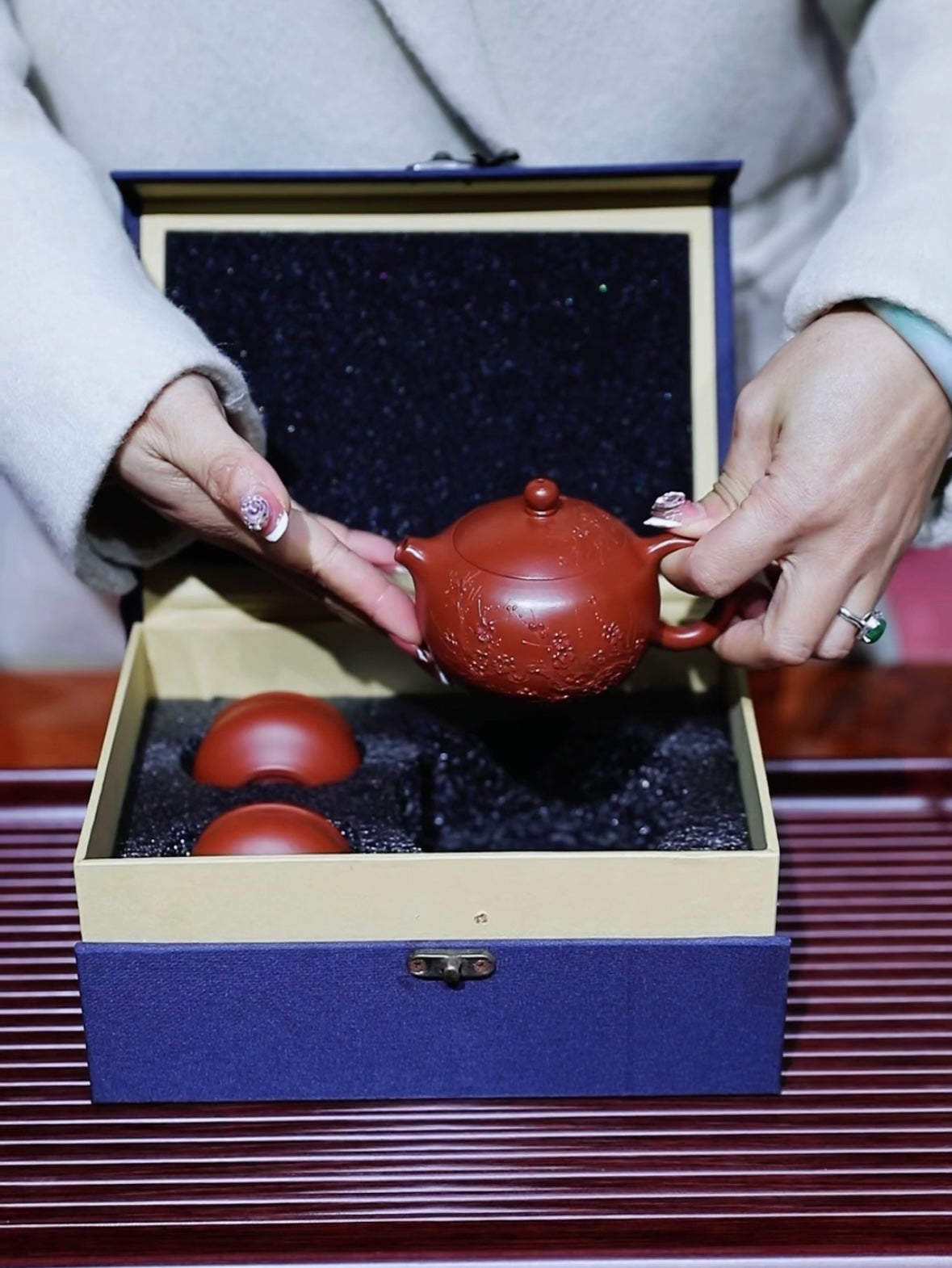 旅行壶套装【梅花西施乳套组】原矿大红袍 一壶二杯 壶200cc小杯45cc