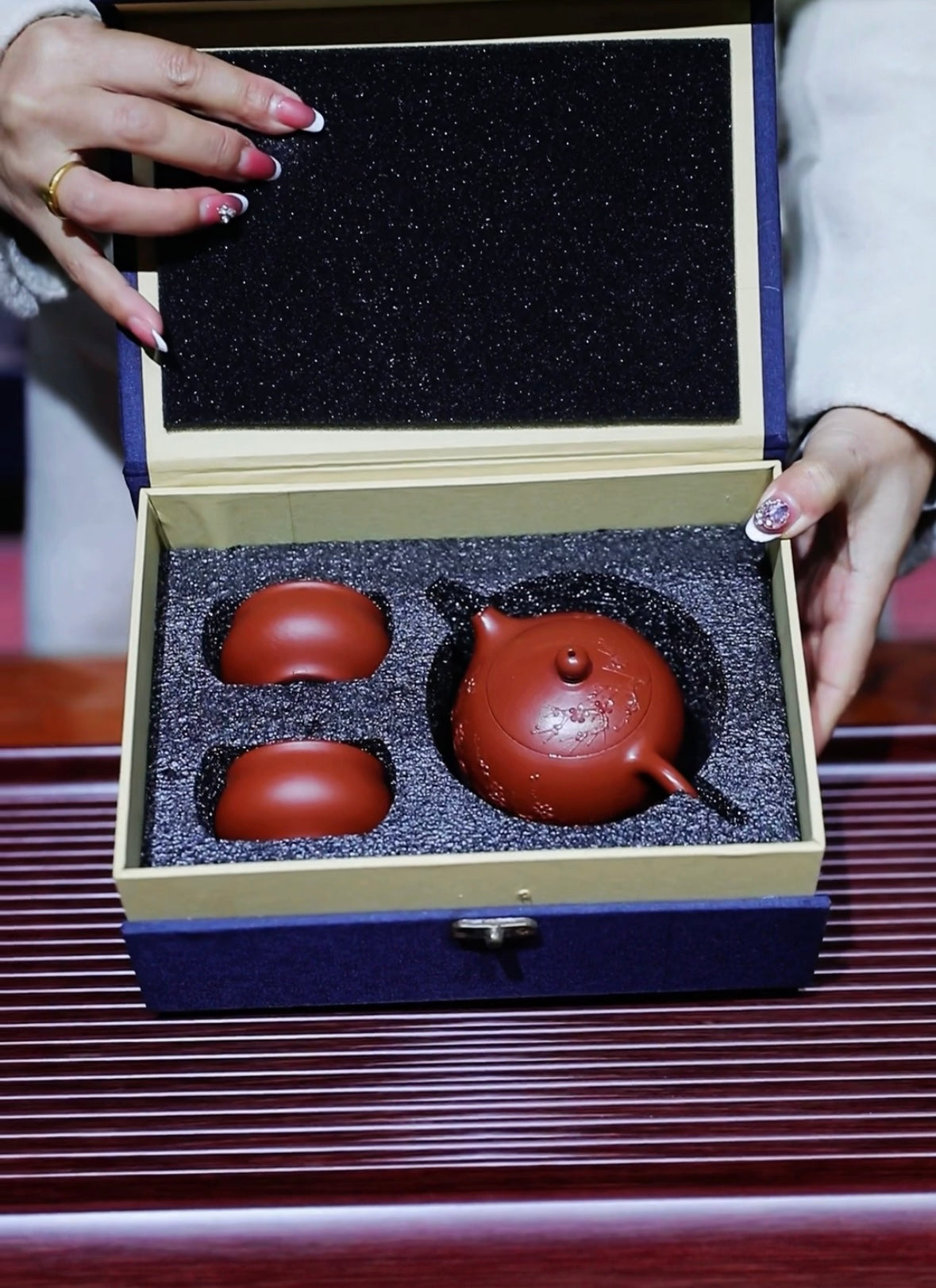 旅行壶套装【梅花西施乳套组】原矿大红袍 一壶二杯 壶200cc小杯45cc