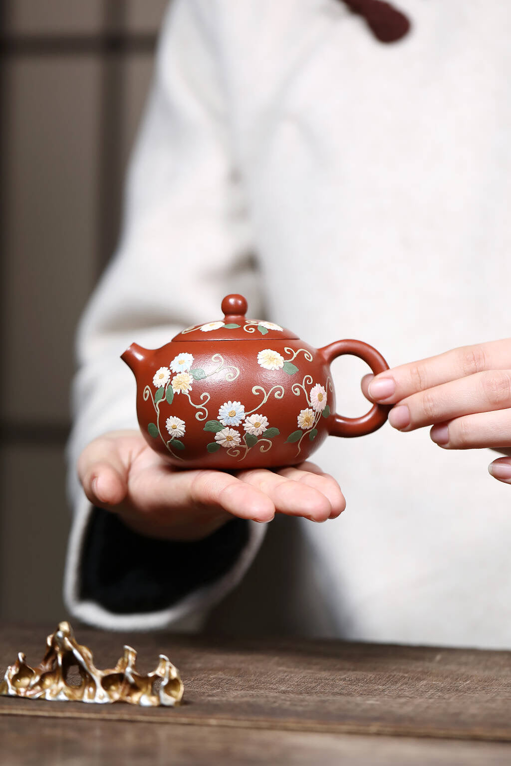 西施·朱泥 精工•泥绘 容量 160cc内推球孔