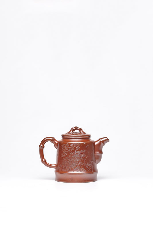 研高佳作  戴静波【壶名】竹趣 【泥料】极品红砂段 【容量】330cc
