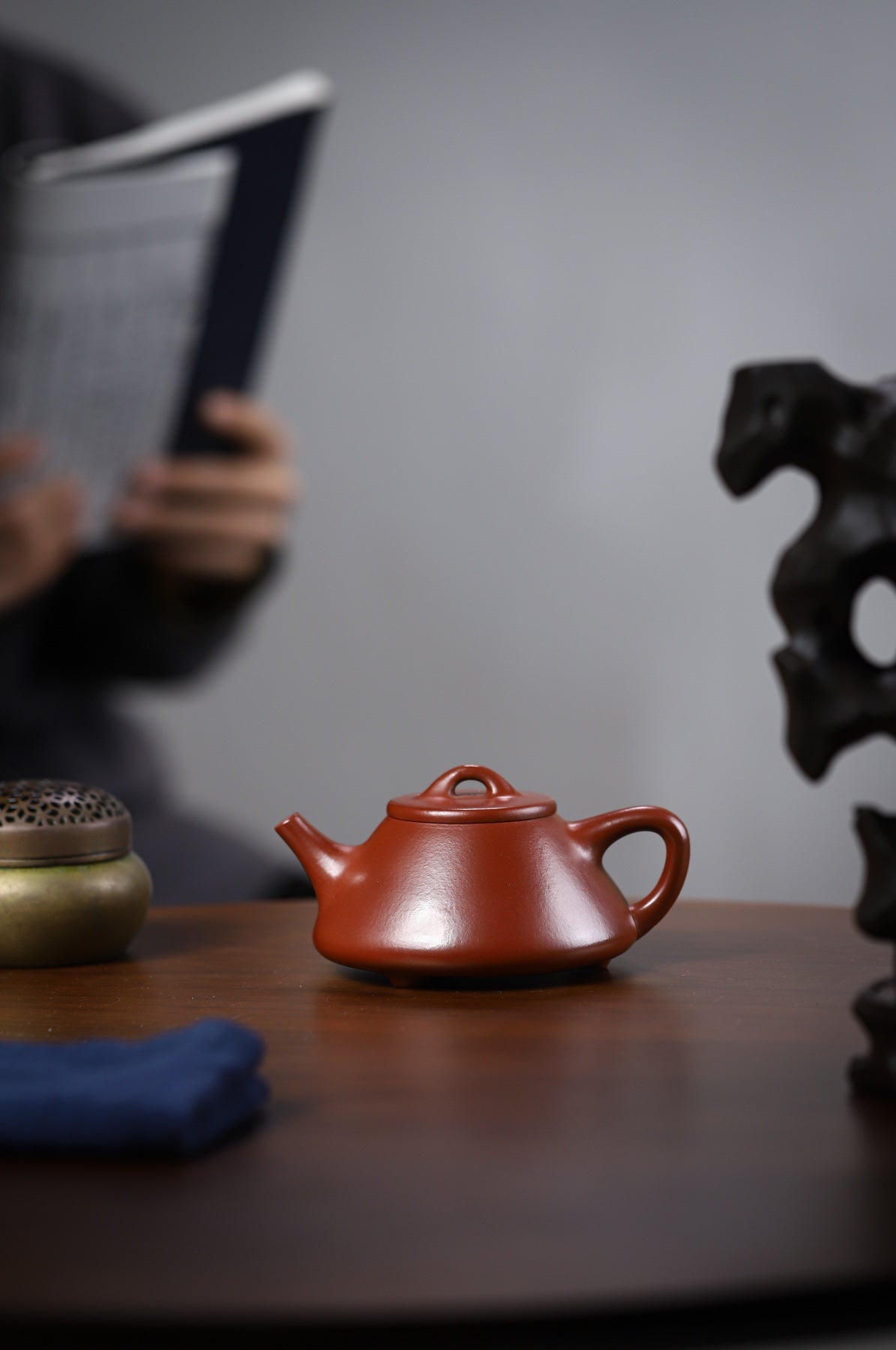 新品【子冶石瓢】·  精品朱泥大红袍·  200cc·14孔