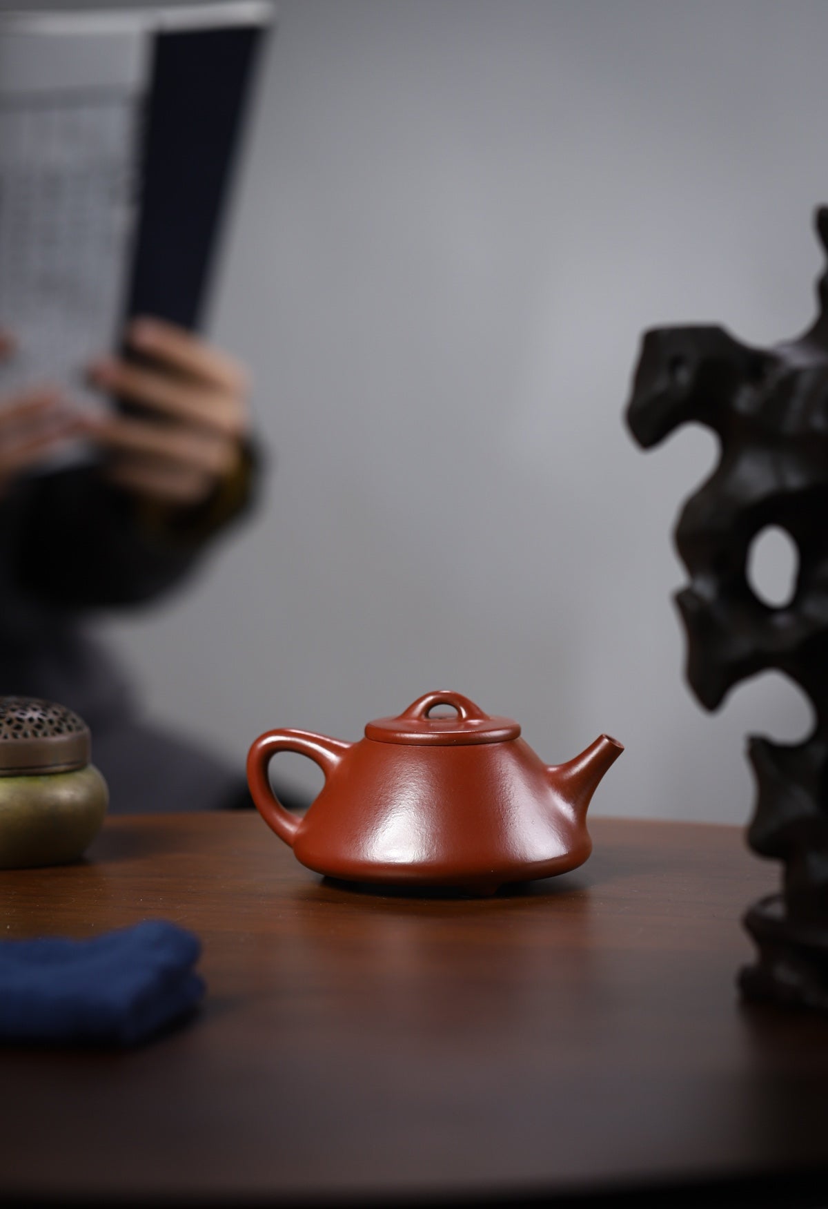 新品【子冶石瓢】·  精品朱泥大红袍·  200cc·14孔