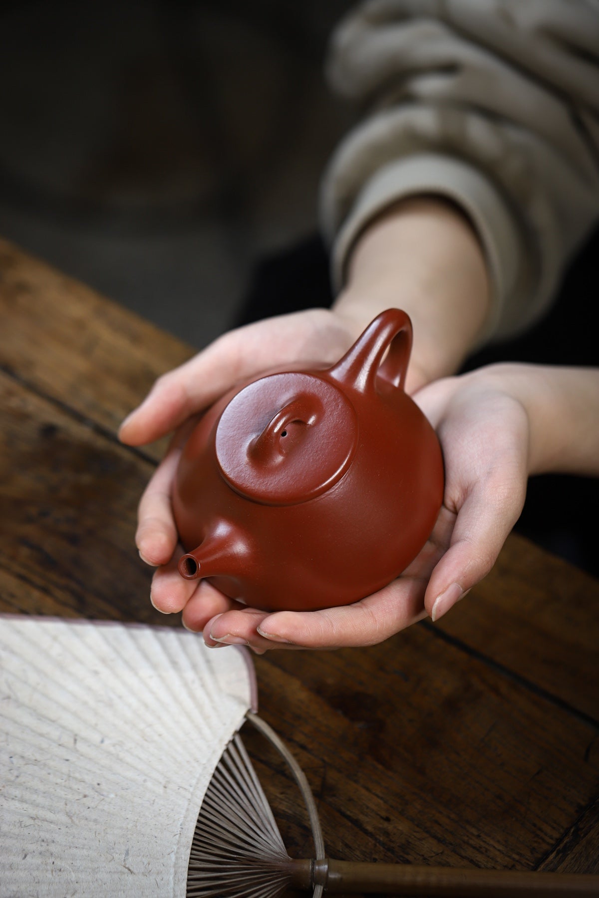 新品【子冶石瓢】·  精品朱泥大红袍·  200cc·14孔