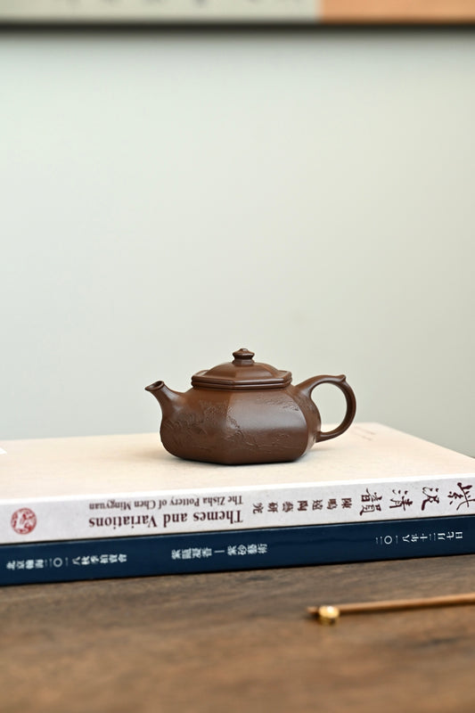 寒江·全手工本色泥绘 容量 160cc 家藏老紫泥
