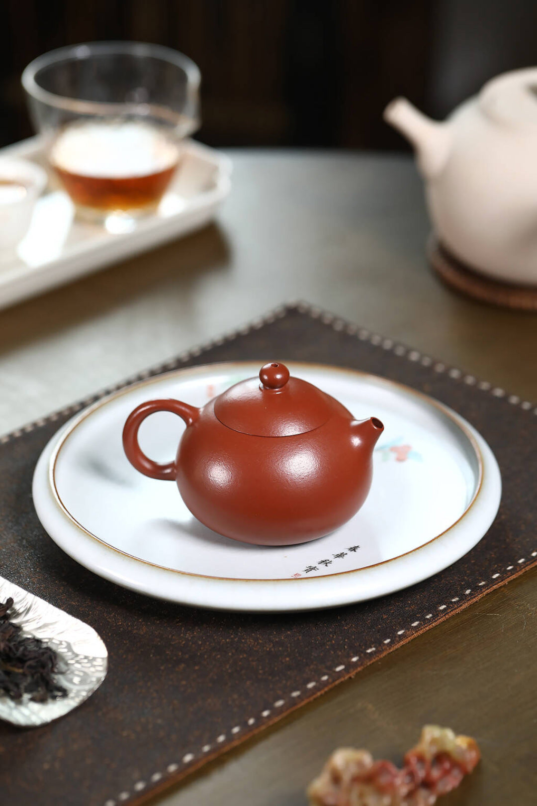 【豆蔻西施】极品粗砂朱泥 180cc内推球孔出水