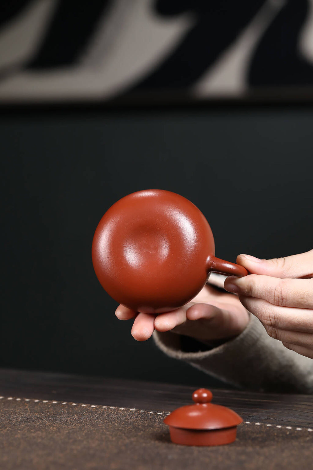 【豆蔻西施】极品粗砂朱泥 180cc内推球孔出水