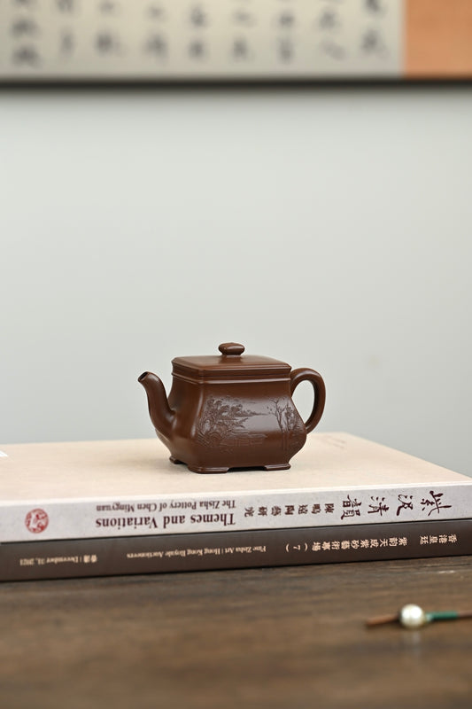 方炉·全手工 本色泥绘 容量180cc 极品紫泥
